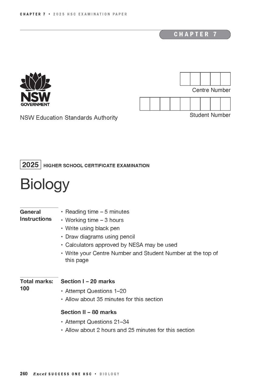 Excel Success One HSC Biology 2026 Edition — inside page 3