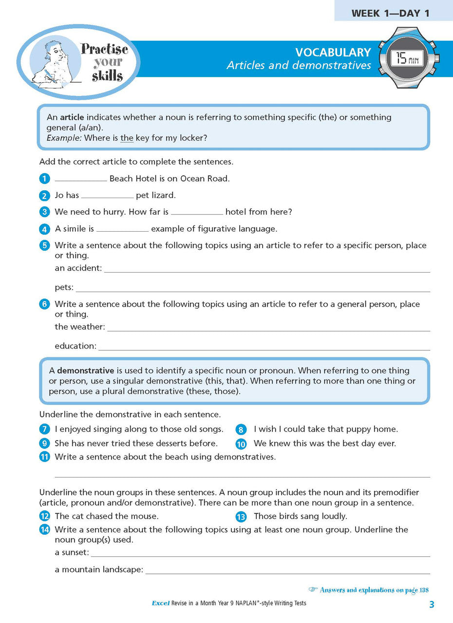 Excel Revise in a Month Year 9 NAPLAN*-style Writing Tests — inside page 4