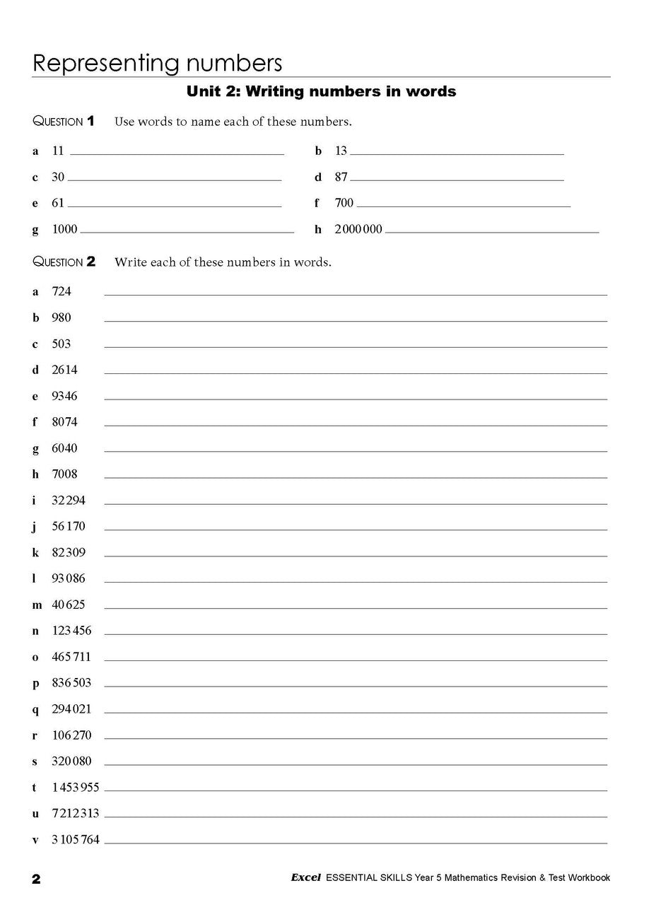 Excel Essential Skills - Year 5 Mathematics Revision & Test Workbook — inside page 4