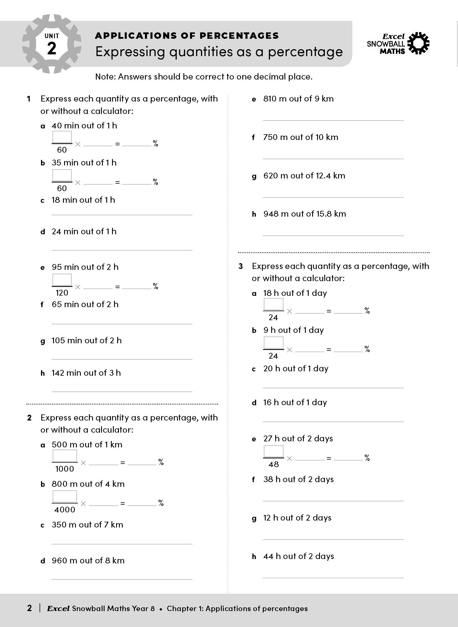 Excel Snowball Maths Year 8 – inside page 4