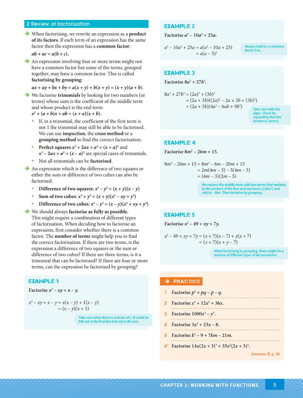 Excel Year 11 Mathematics Advanced Study Guide — inside page 4