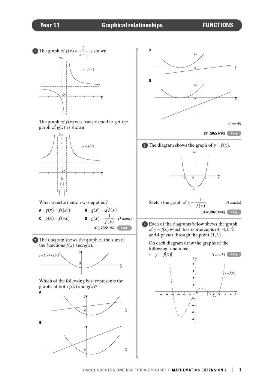 Excel Success One HSC Topic-By-Topic Mathematics Extension 1 2023 Edition — inside page 4