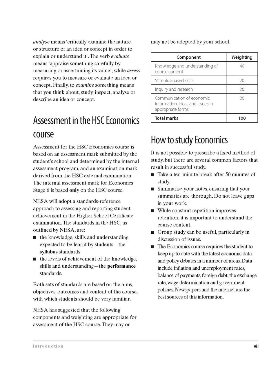 Excel HSC - Economics Study Guide with HSC Study Cards — inside page 5