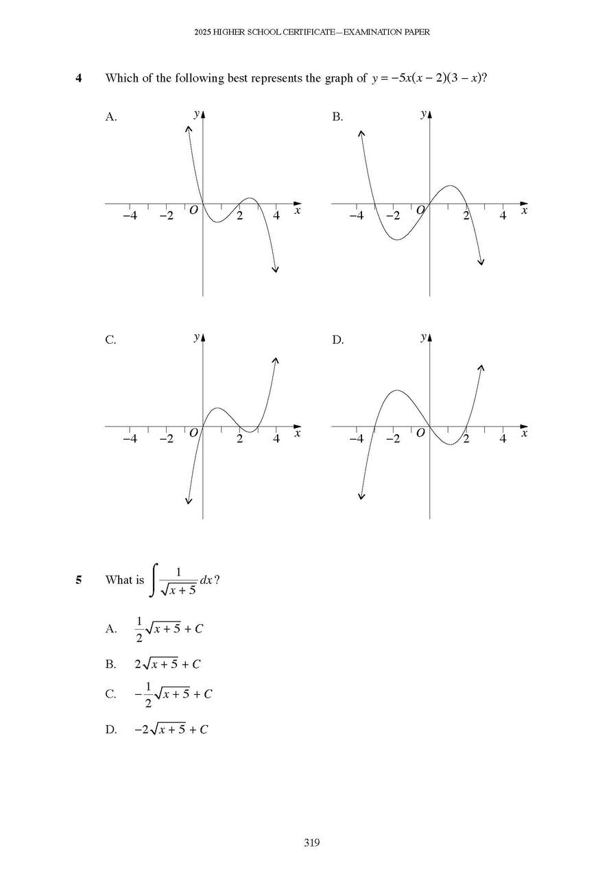 Excel Success One HSC Mathematics Advanced 2026 Edition — inside page 5