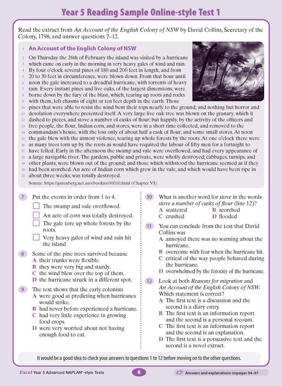 Excel Advanced NAPLAN*-style Tests Year 5 — inside page 5