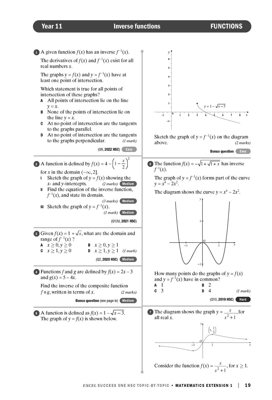 Excel Success One HSC Topic-By-Topic Mathematics Extension 1 2023 Edition — inside page 6