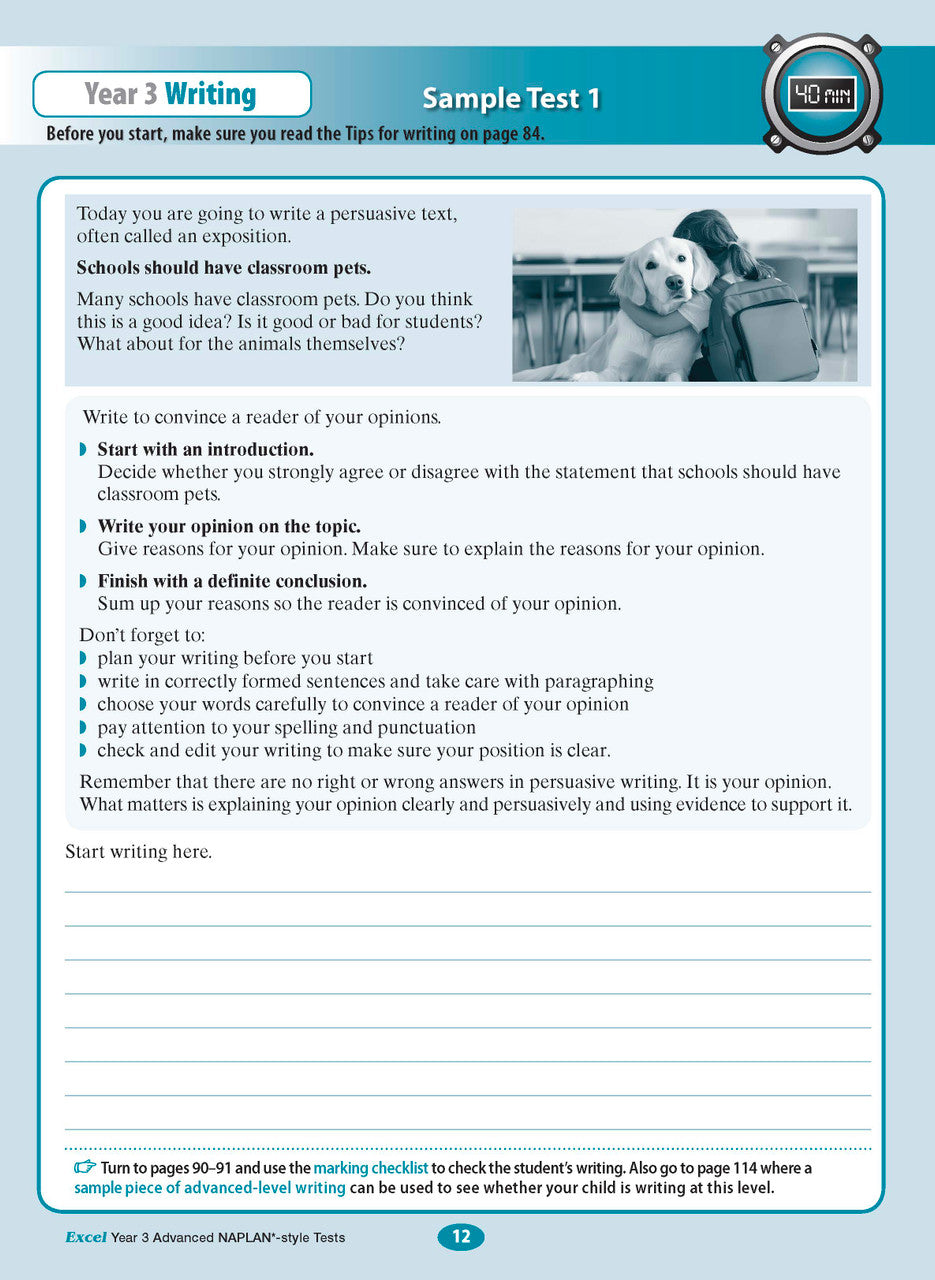Excel Advanced NAPLAN*-style Tests Year 3 — inside page 6
