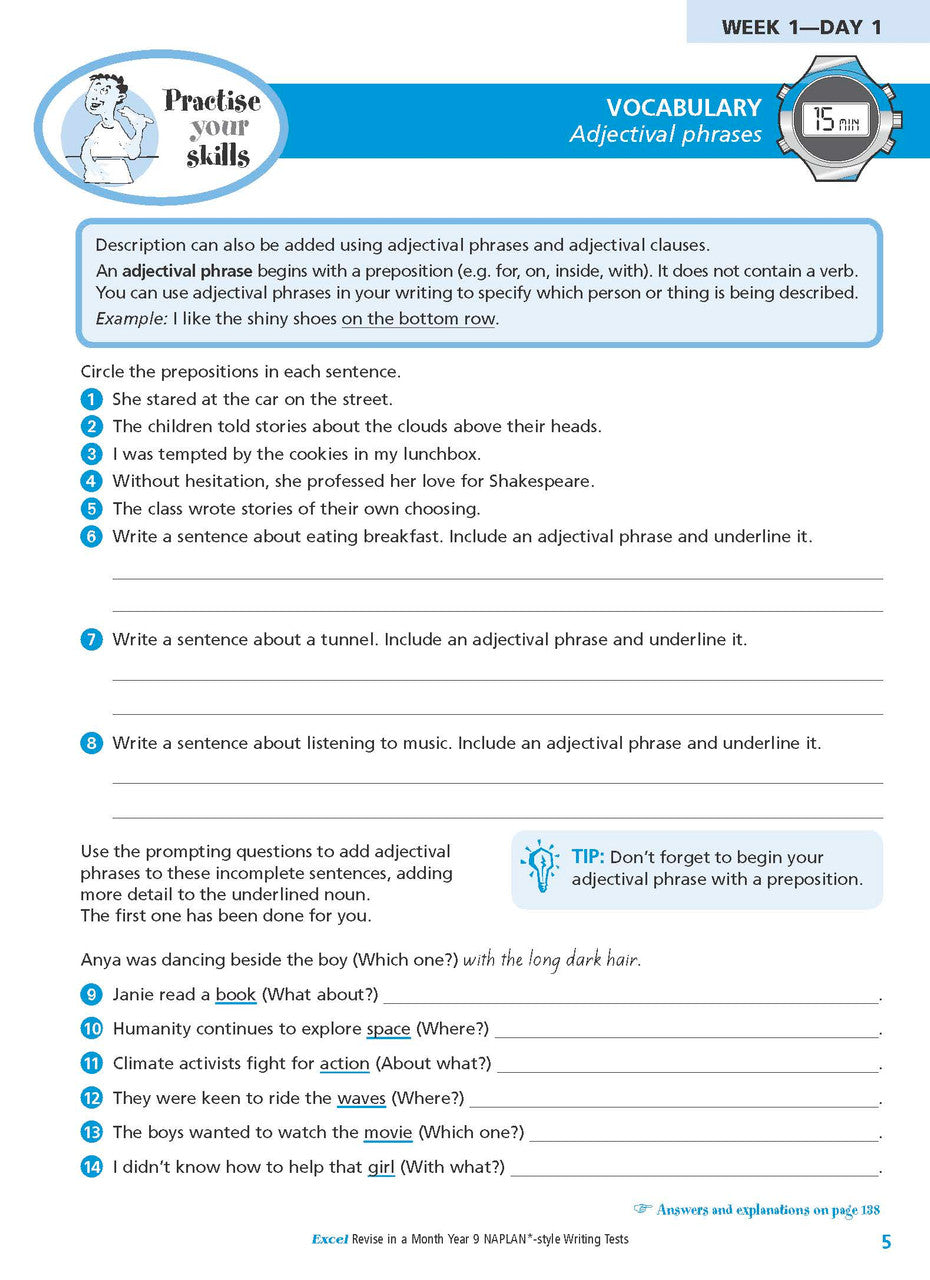 Excel Revise in a Month Year 9 NAPLAN*-style Writing Tests — inside page 6