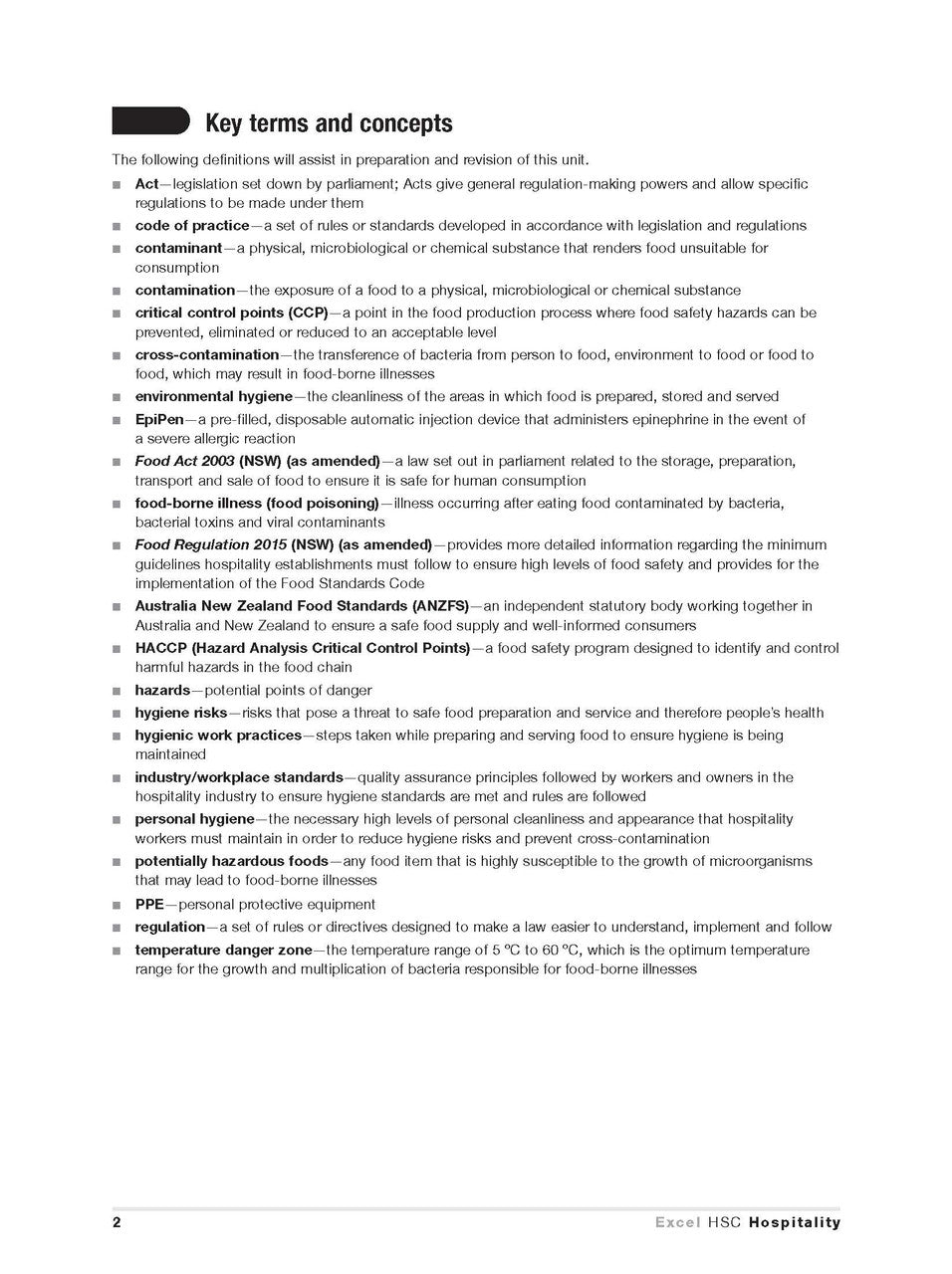 Excel HSC - Hospitality Study Guide — inside page 6