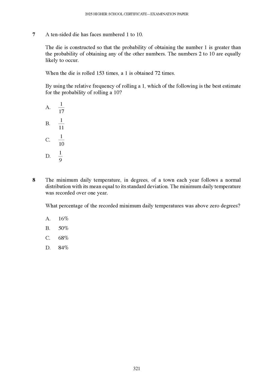 Excel Success One HSC Mathematics Advanced 2026 Edition — inside page 7