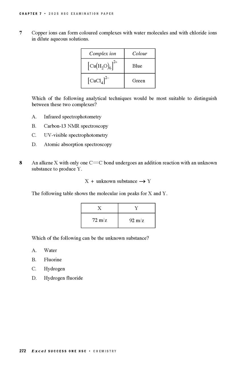 Excel Success One HSC Chemistry 2026 Edition — inside page 7