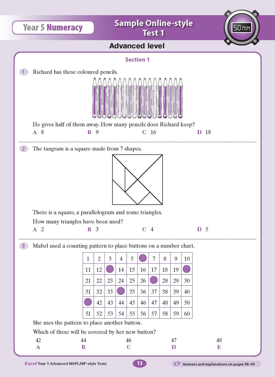 Excel Advanced NAPLAN*-style Tests Year 5 — inside page 7