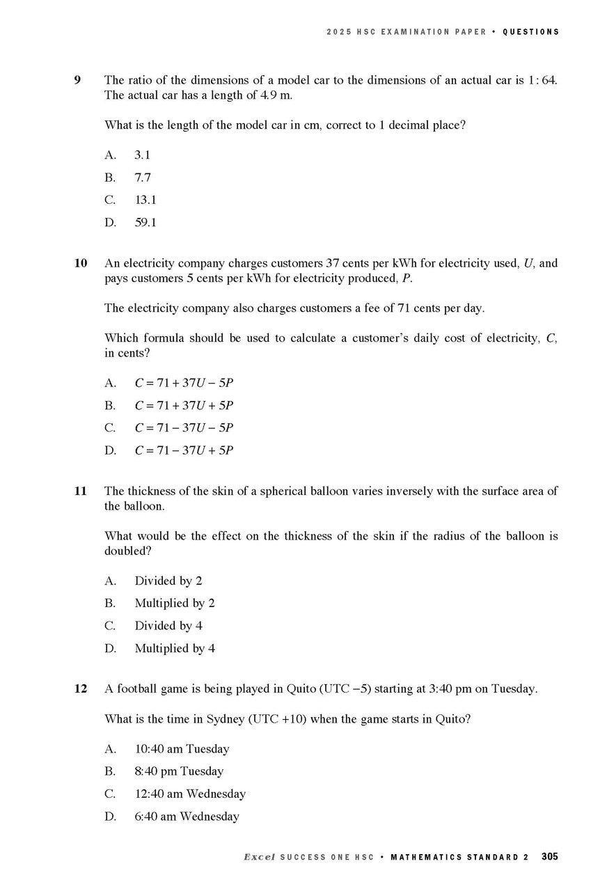 Excel Success One HSC Mathematics Standard 2 2026 Edition — inside page 7