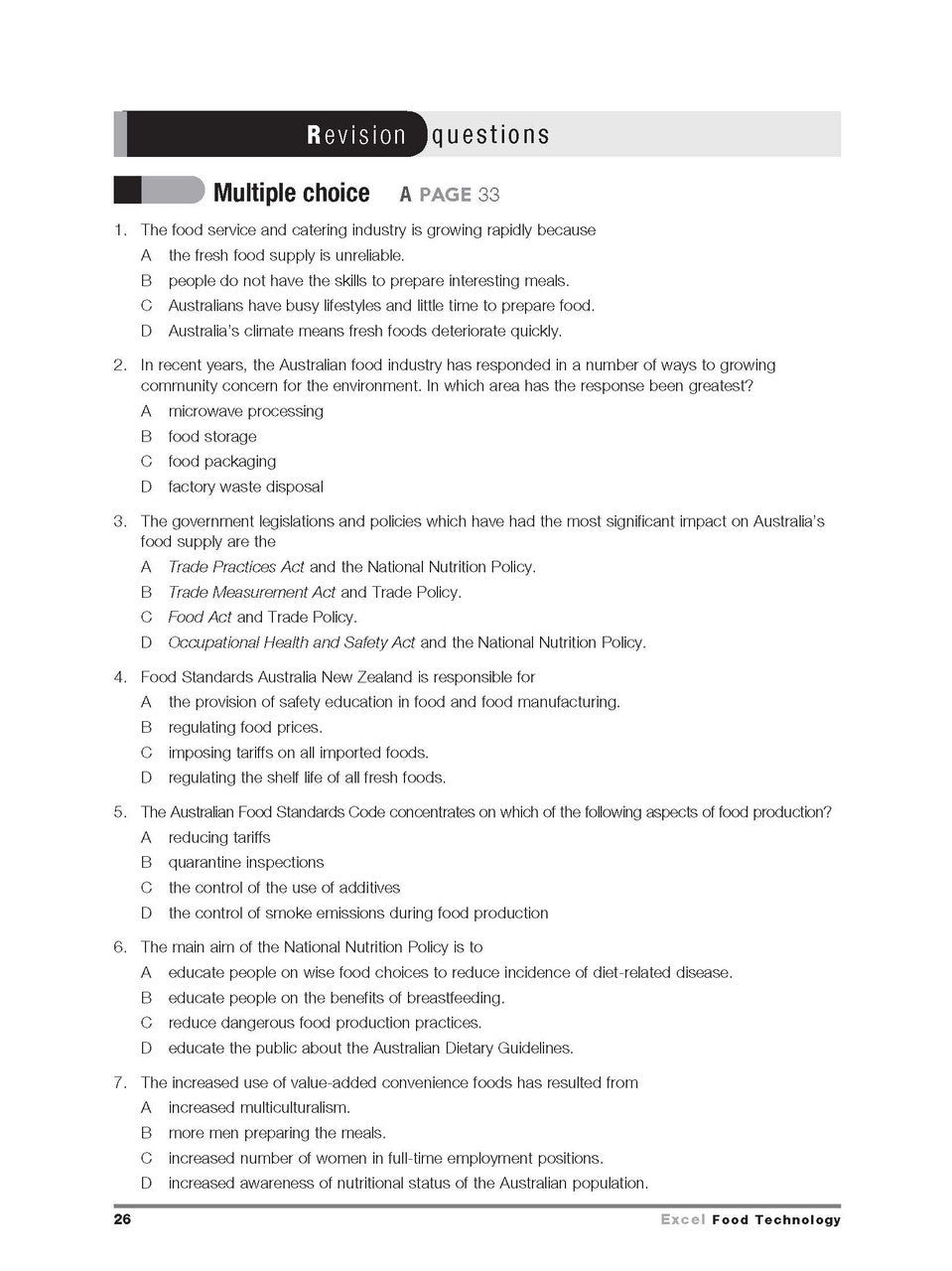 Excel HSC - Food Technology Study Guide — inside page 8