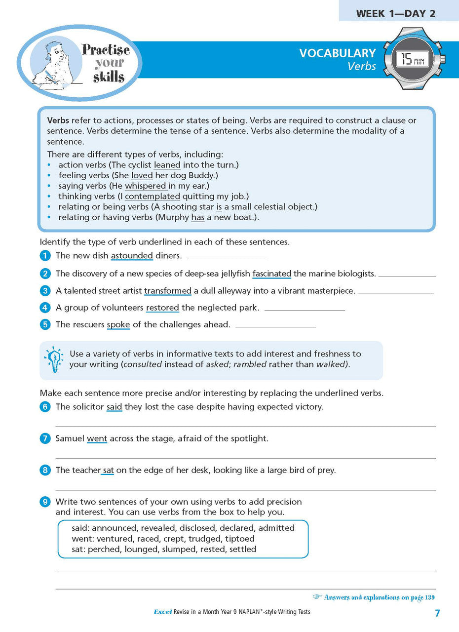 Excel Revise in a Month Year 9 NAPLAN*-style Writing Tests — inside page 8