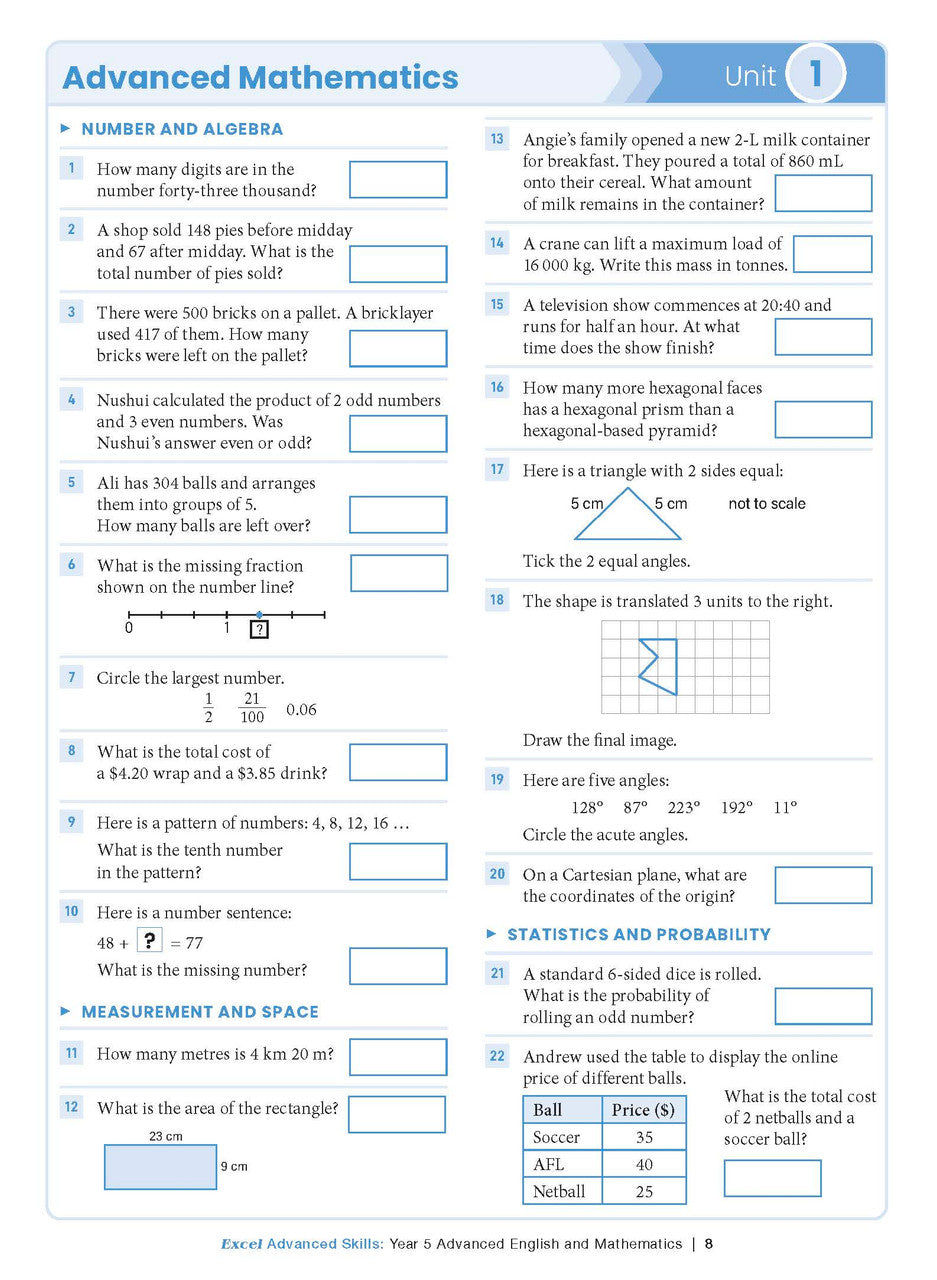 Excel Advanced Skills - Advanced English and Mathematics Year 5 – inside page 3