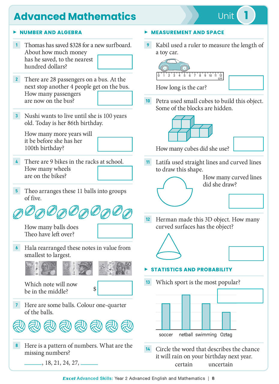 Excel Advanced Skills - Advanced English and Mathematics Year 2 – inside page 3