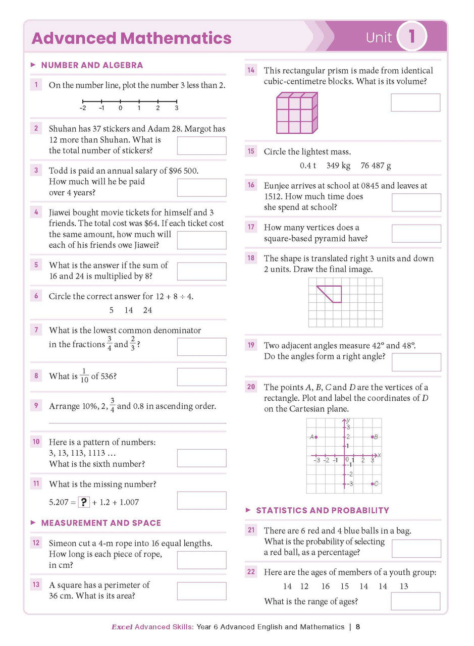Excel Advanced Skills - Advanced English and Mathematics Year 6 – inside page 3
