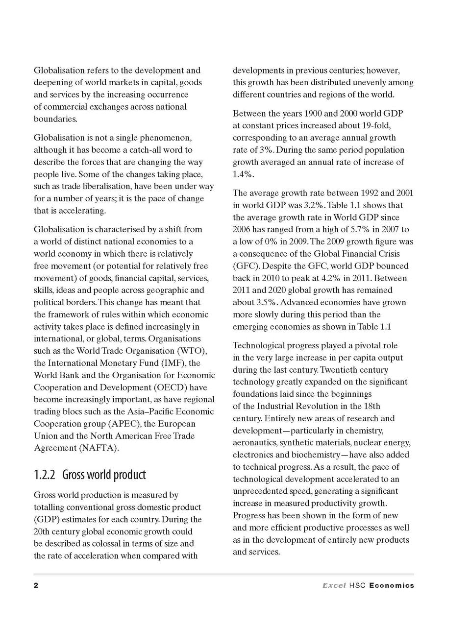 Excel HSC - Economics Study Guide with HSC Study Cards — inside page 8