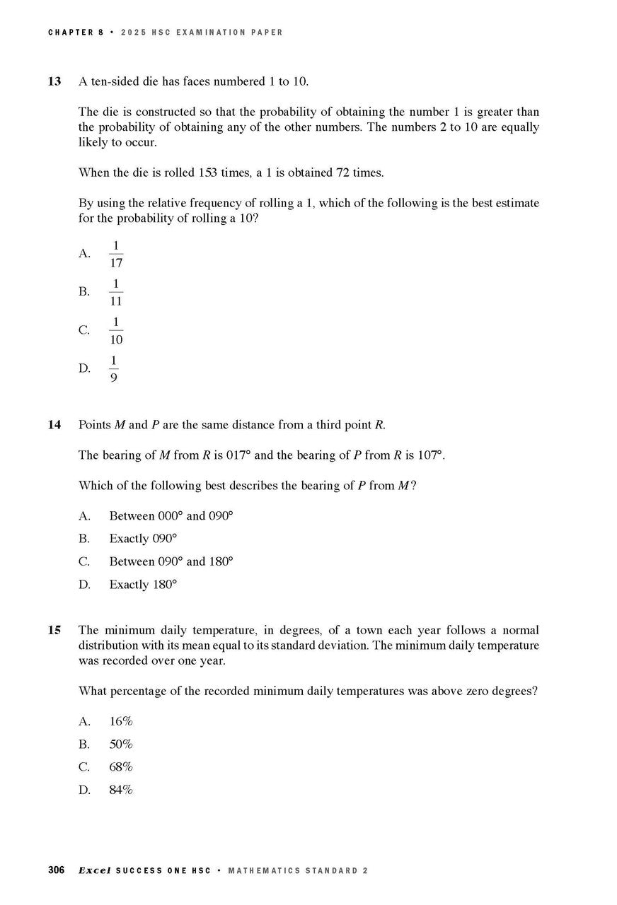 Excel Success One HSC Mathematics Standard 2 2026 Edition — inside page 8