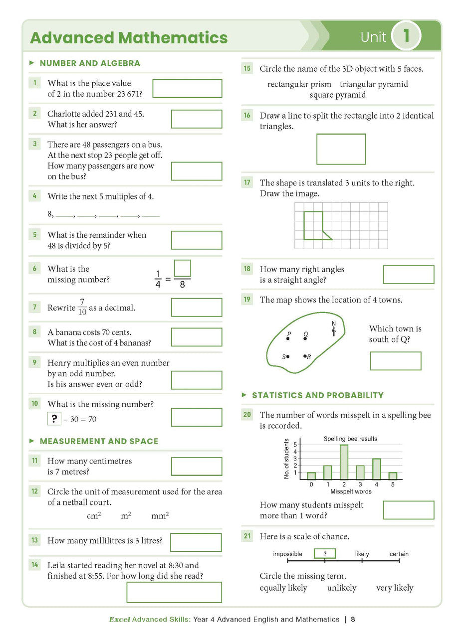 Excel Advanced Skills - Advanced English and Mathematics Year 4 – inside page 3