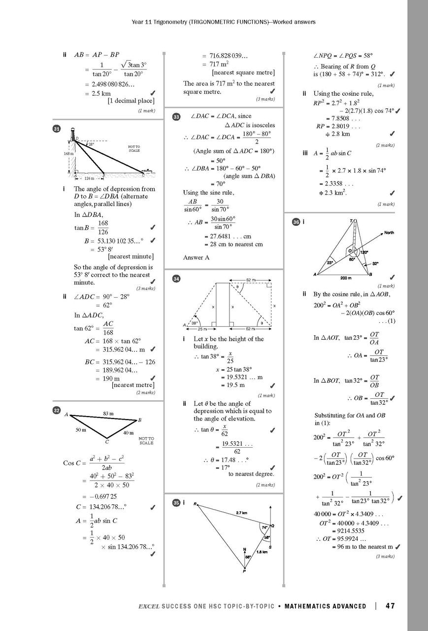 Excel Success One HSC Topic-By-Topic Mathematics Advanced 2023 Edition — inside page 8