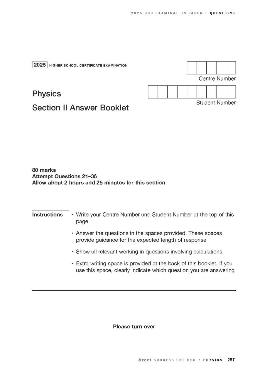 Excel Success One HSC Physics 2026 Edition — inside page 9