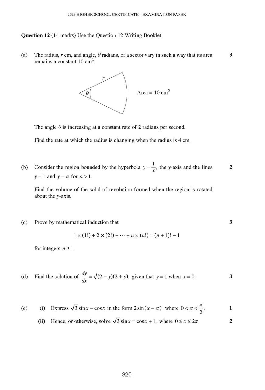 Excel Success One HSC Mathematics Extension 1 2026 Edition — inside page 9