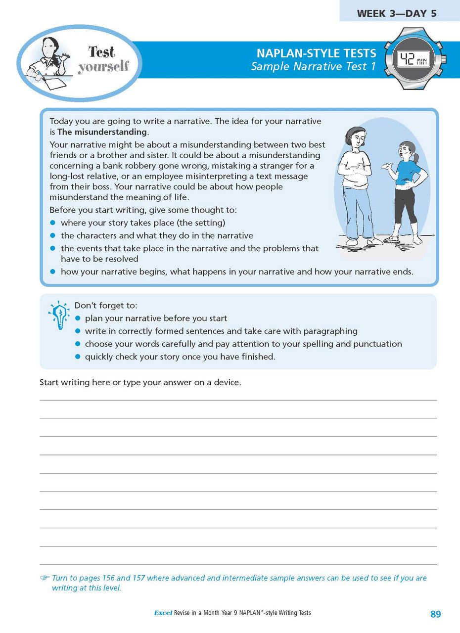 Excel Revise in a Month Year 9 NAPLAN*-style Writing Tests — inside page 9