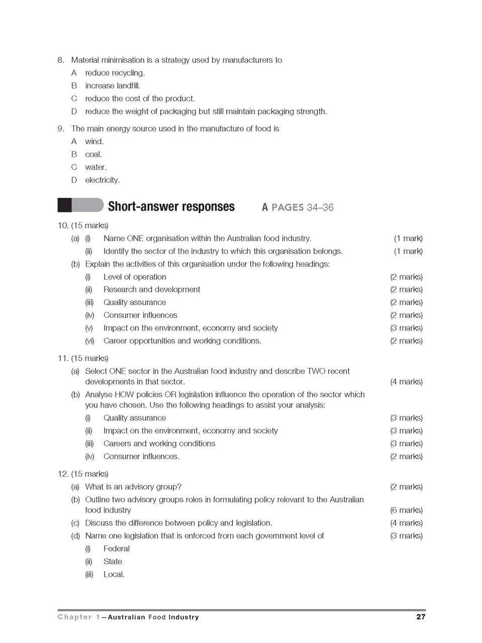 Excel HSC - Food Technology Study Guide — inside page 9