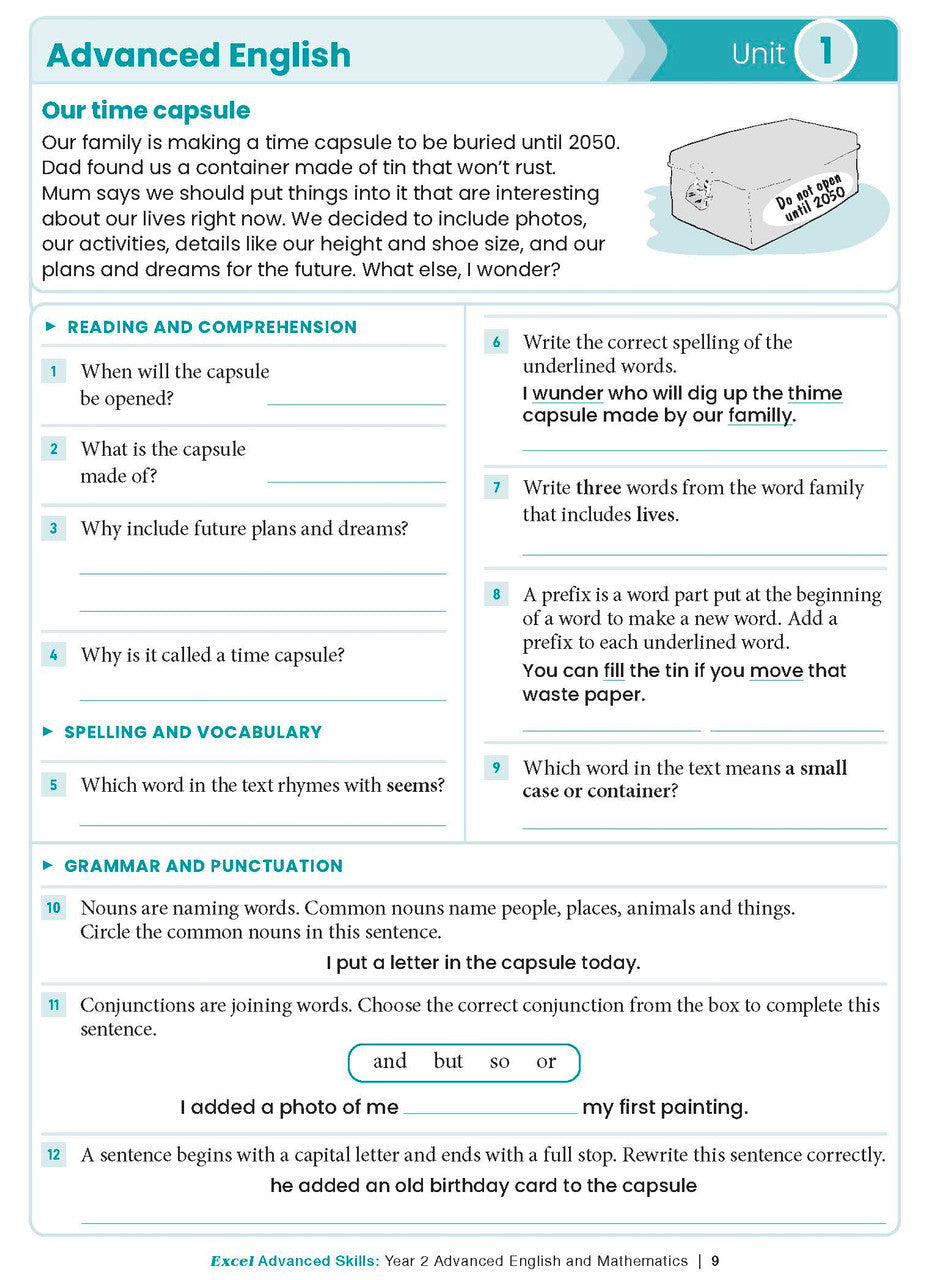 Excel Advanced Skills - Advanced English and Mathematics Year 2 – inside page 4