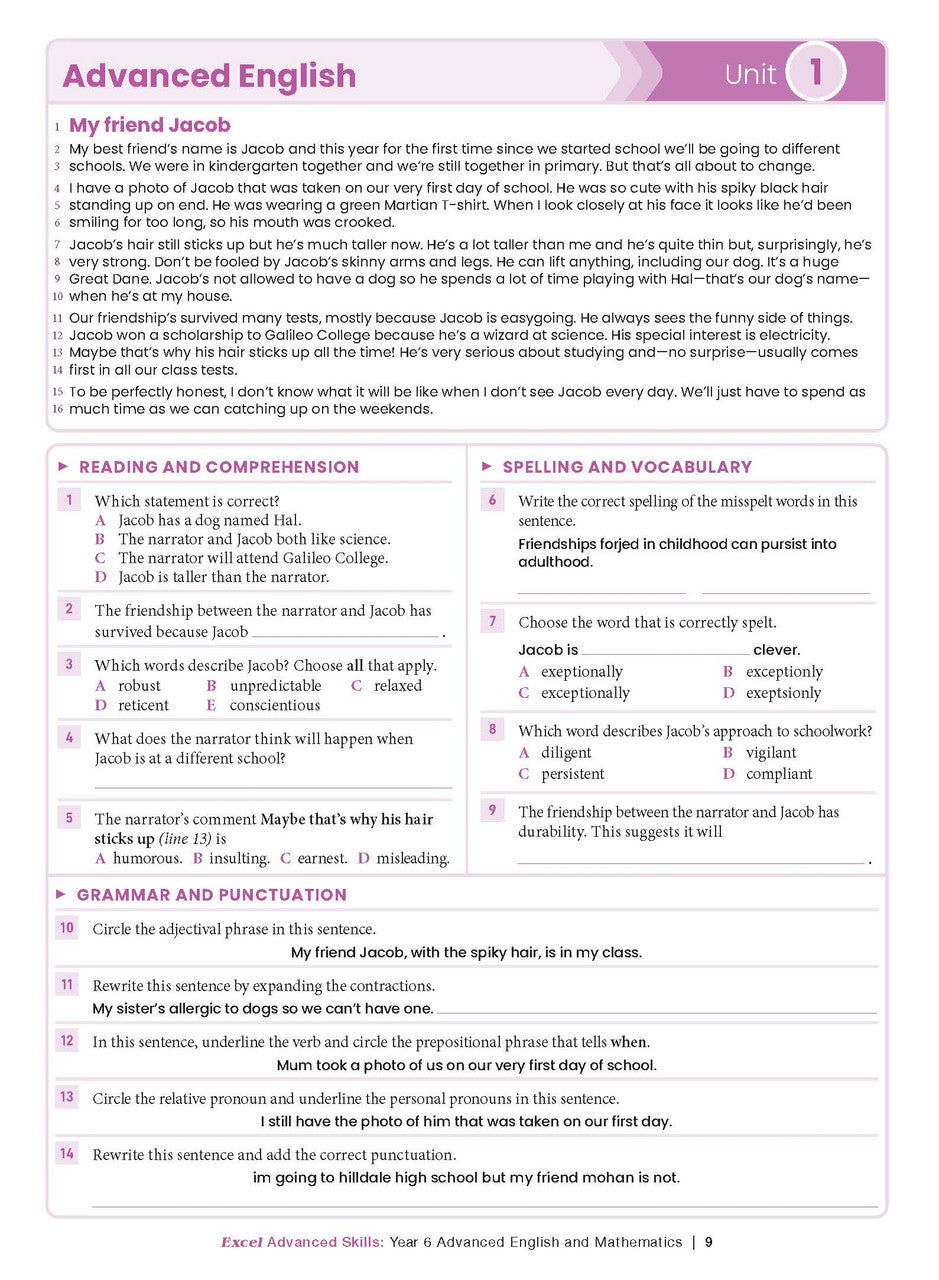 Excel Advanced Skills - Advanced English and Mathematics Year 6 – inside page 4