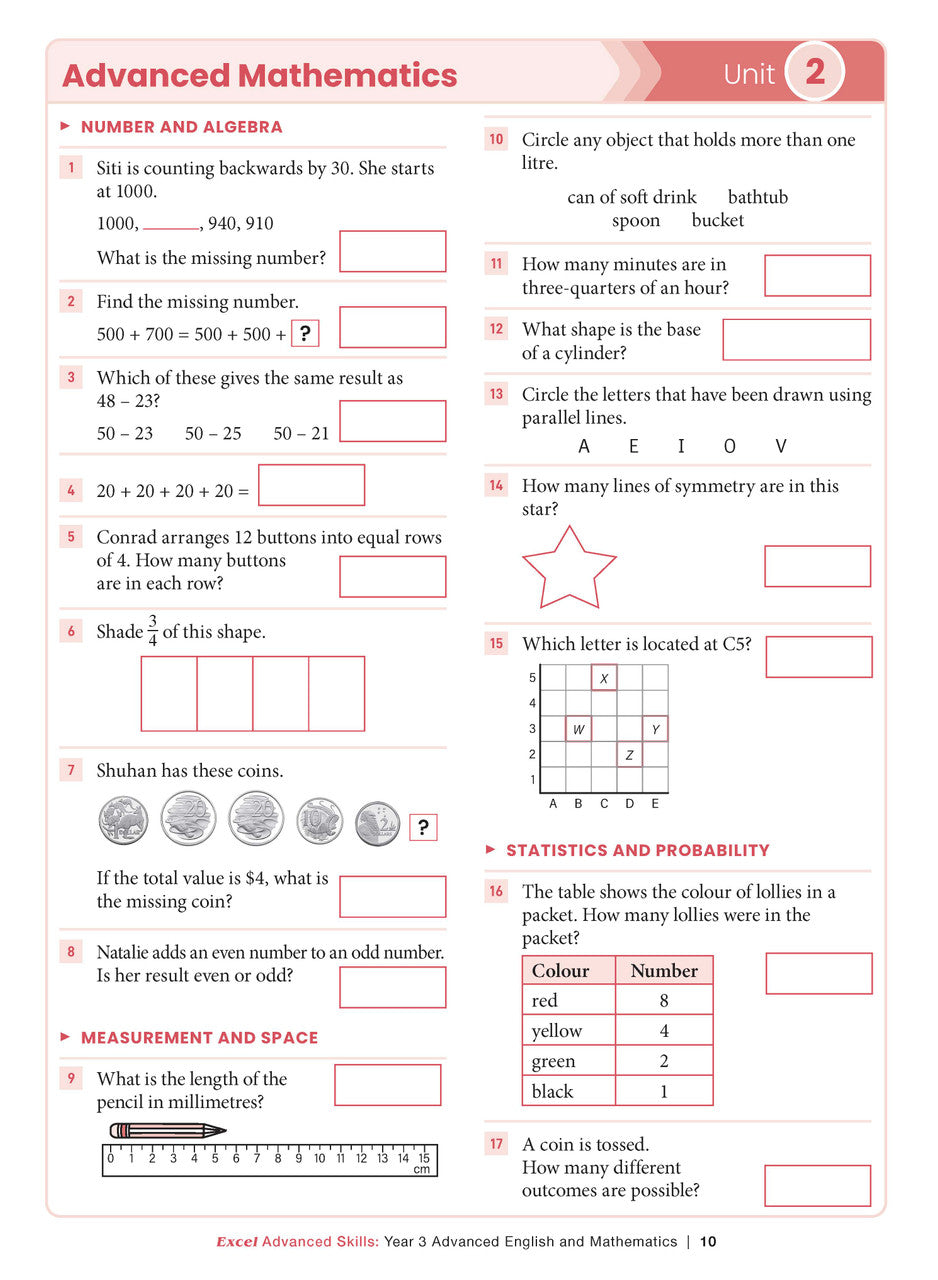 Excel Advanced Skills - Advanced English and Mathematics Year 3 – inside page 5