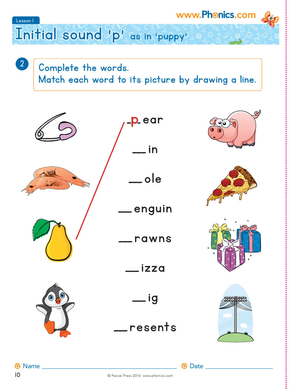 The Mega Book of Phonics Worksheets — inside page 10