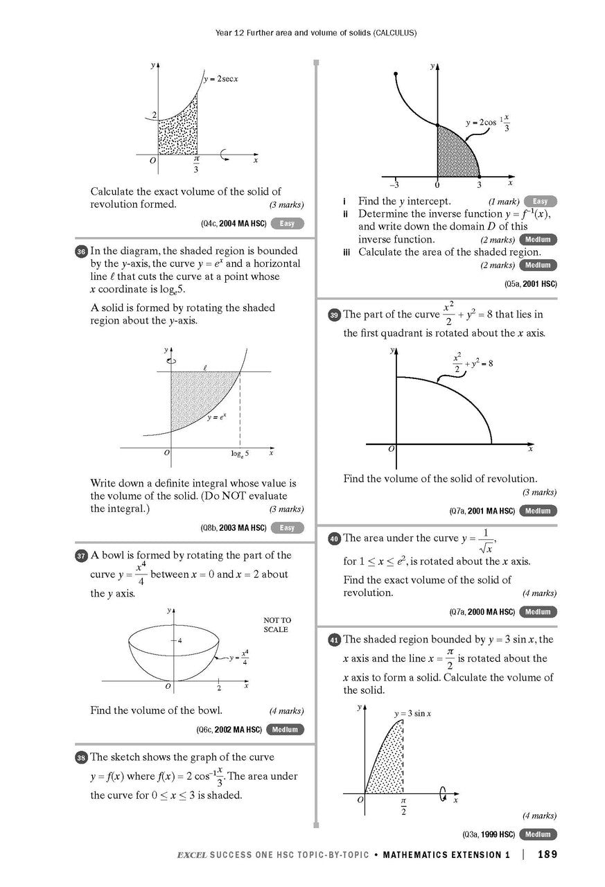 Excel Success One HSC Topic-By-Topic Mathematics Extension 1 2023 Edition — inside page 10