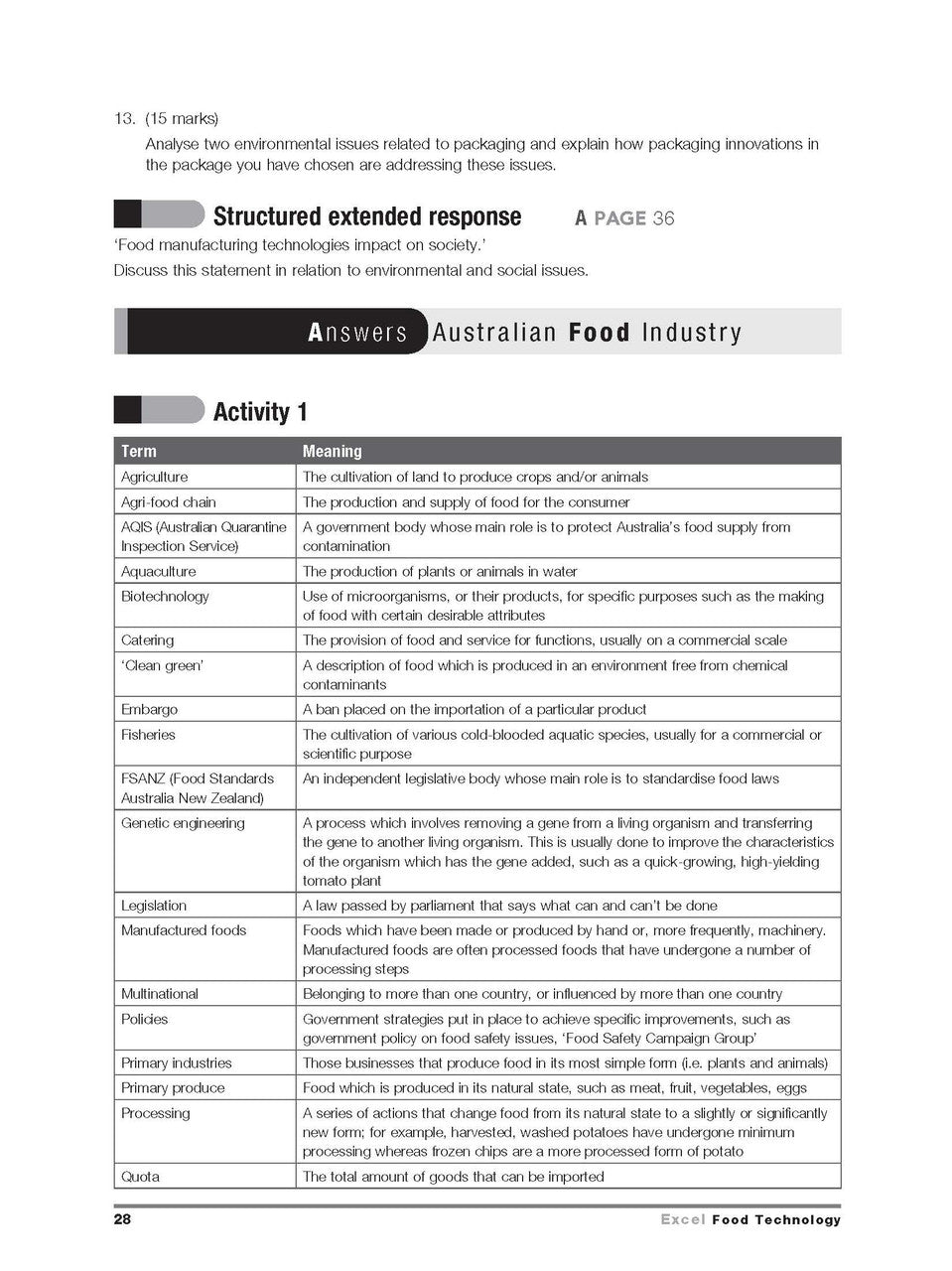 Excel HSC - Food Technology Study Guide — inside page 10
