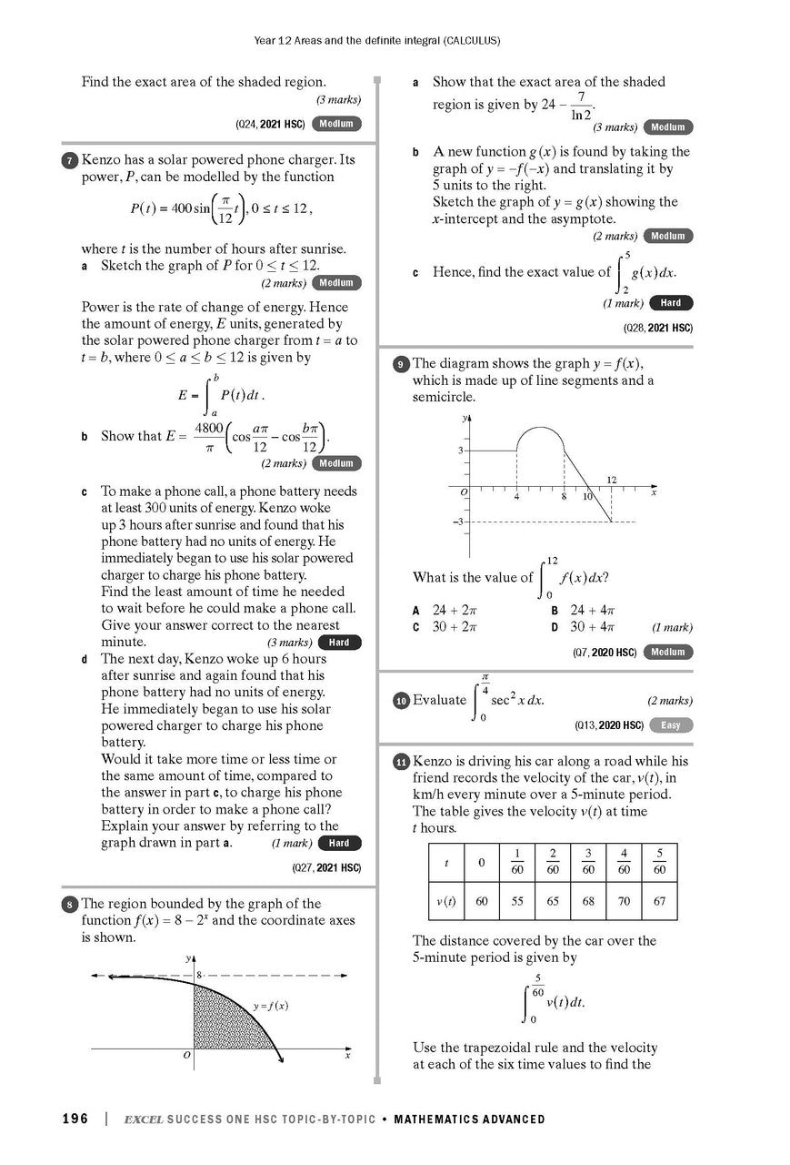 Excel Success One HSC Topic-By-Topic Mathematics Advanced 2023 Edition — inside page 11