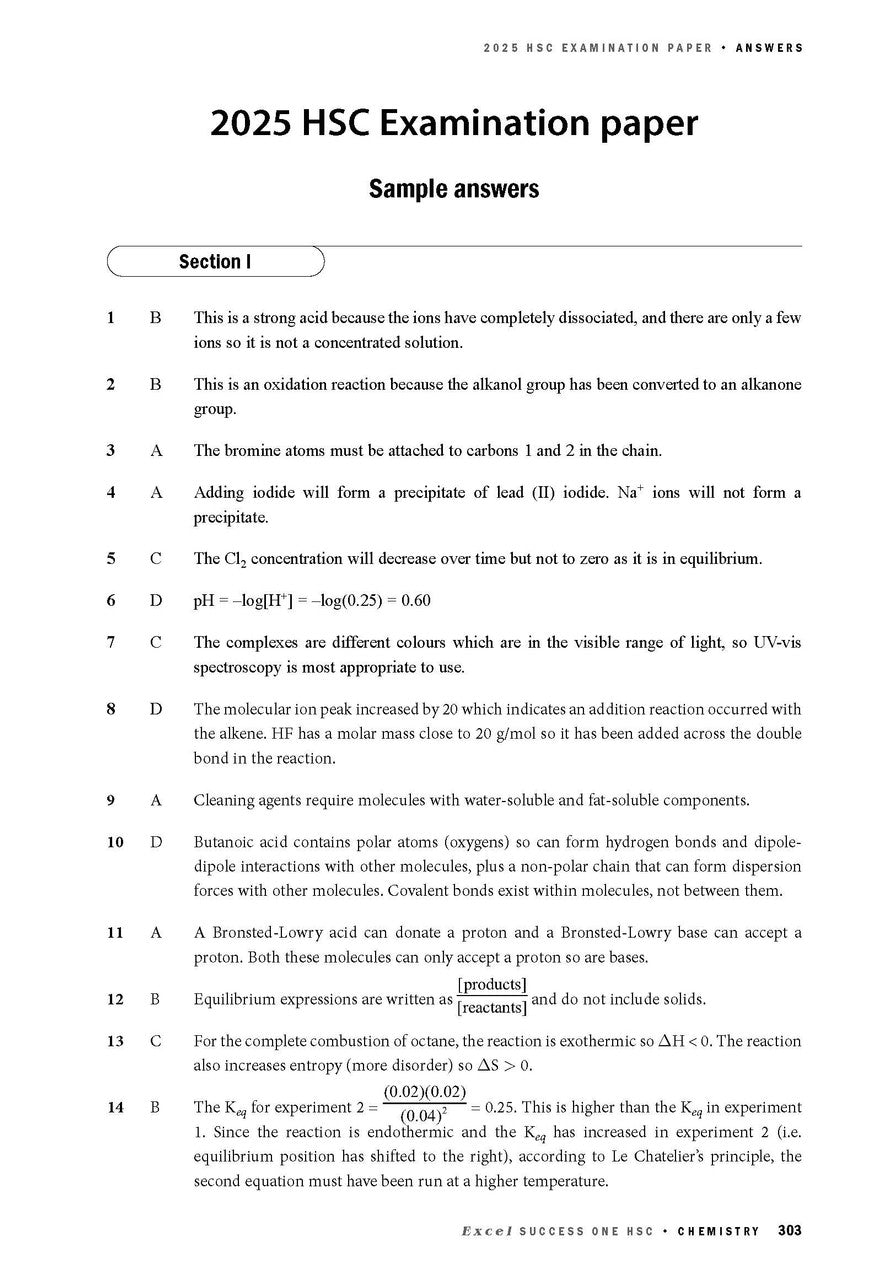 Excel Success One HSC Chemistry 2026 Edition — inside page 11