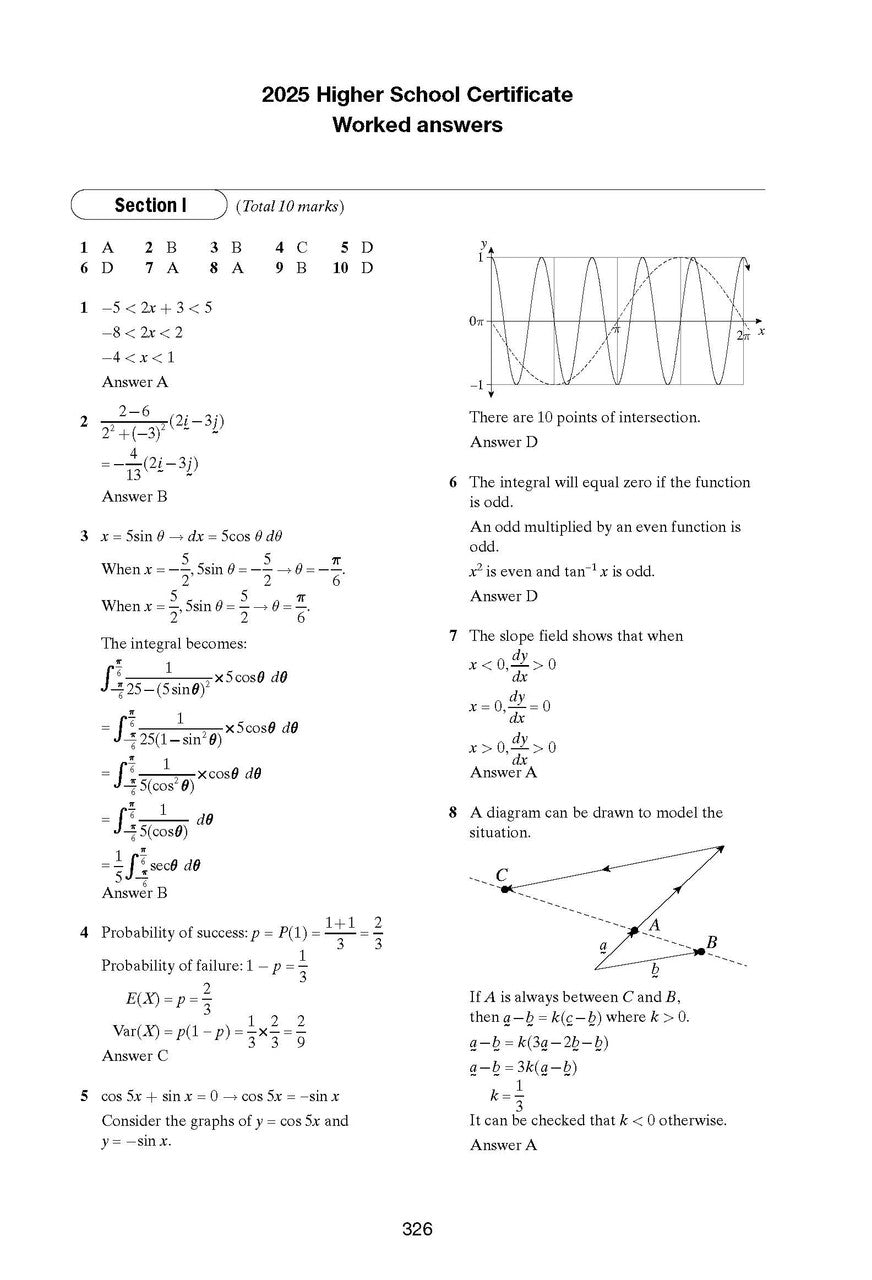 Excel Success One HSC Mathematics Extension 1 2026 Edition — inside page 11