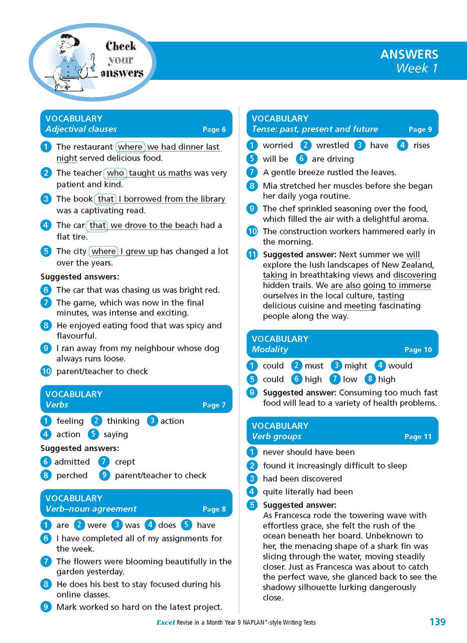 Excel Revise in a Month Year 9 NAPLAN*-style Writing Tests — inside page 11