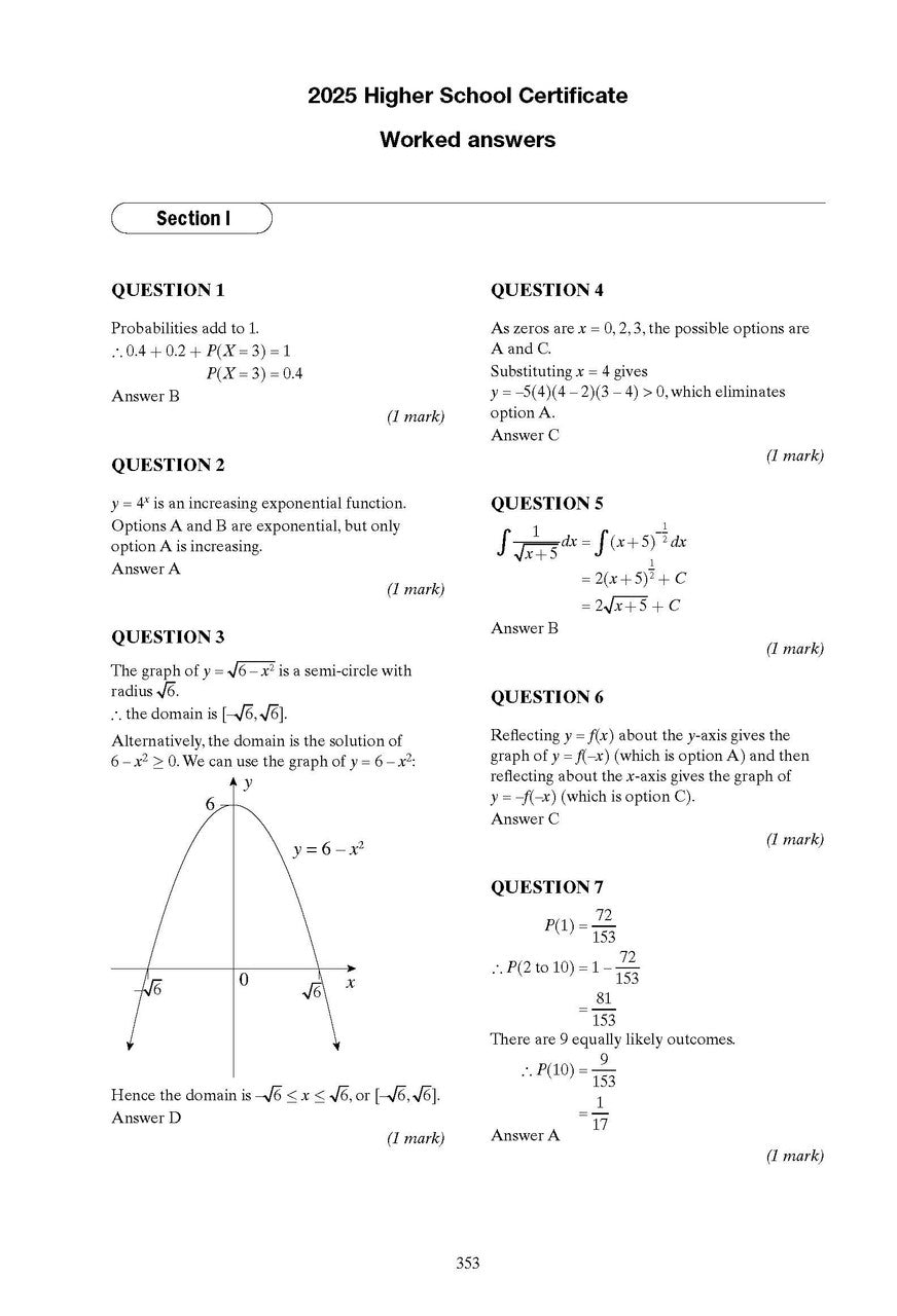 Excel Success One HSC Mathematics Advanced 2026 Edition — inside page 11