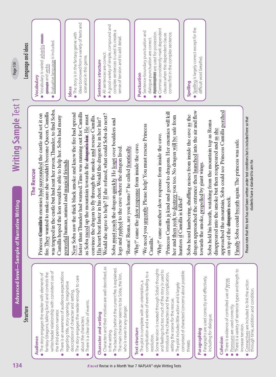 Excel Revise in a Month Year 7 NAPLAN*-style Writing Tests — inside page 12