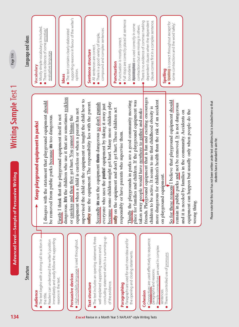 Excel Revise in a Month Year 5 NAPLAN*-style Writing Tests — inside page 12