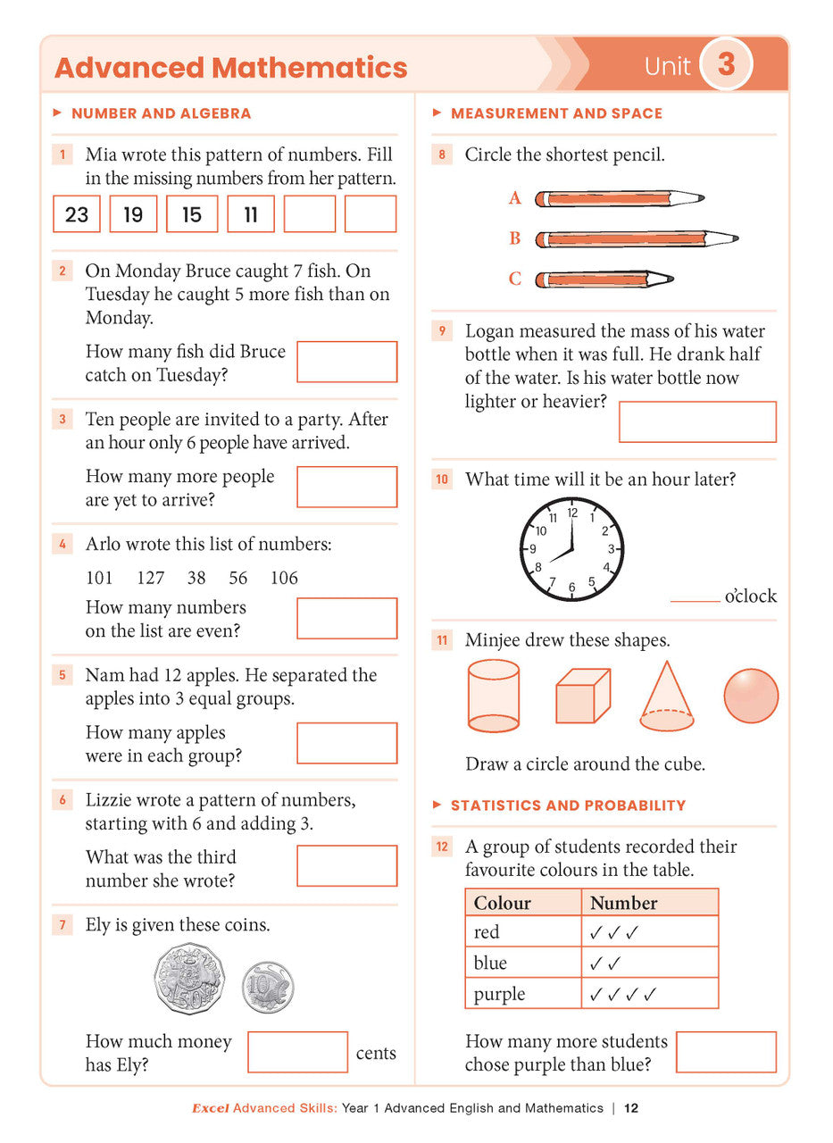 Excel Advanced Skills - Advanced English and Mathematics Year 1 – inside page 7