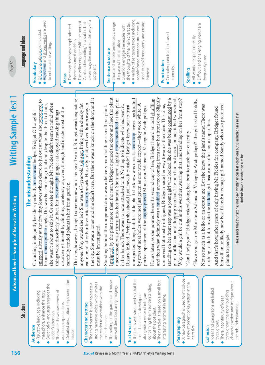 Excel Revise in a Month Year 9 NAPLAN*-style Writing Tests — inside page 12