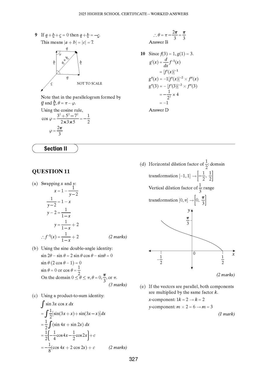 Excel Success One HSC Mathematics Extension 1 2026 Edition — inside page 12