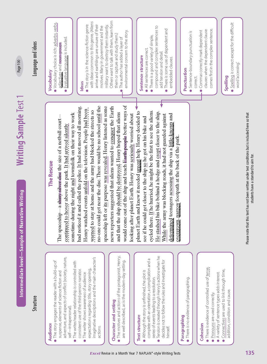 Excel Revise in a Month Year 7 NAPLAN*-style Writing Tests — inside page 13