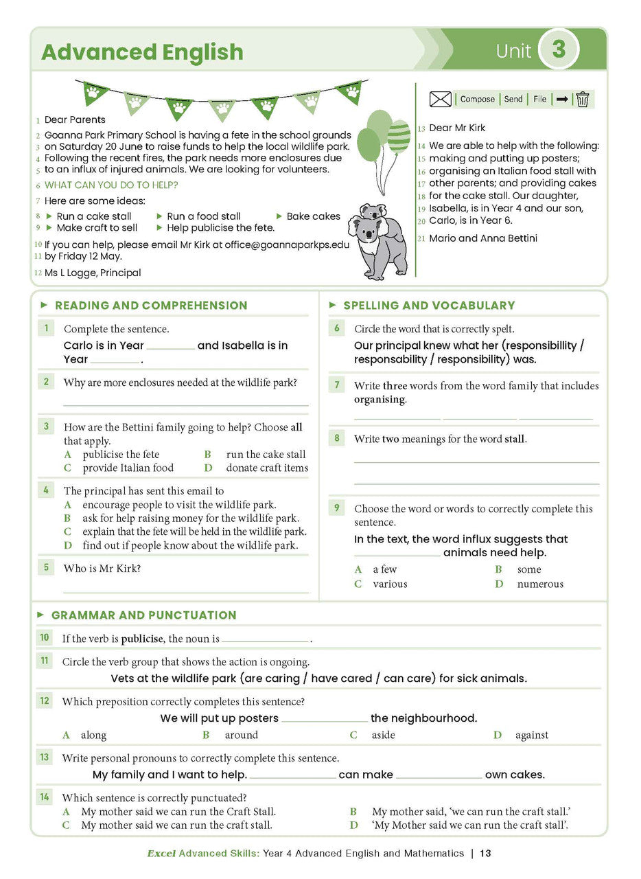Excel Advanced Skills - Advanced English and Mathematics Year 4 – inside page 8