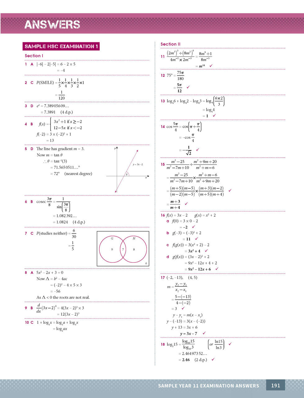 Excel Year 11 Mathematics Advanced Study Guide — inside page 13