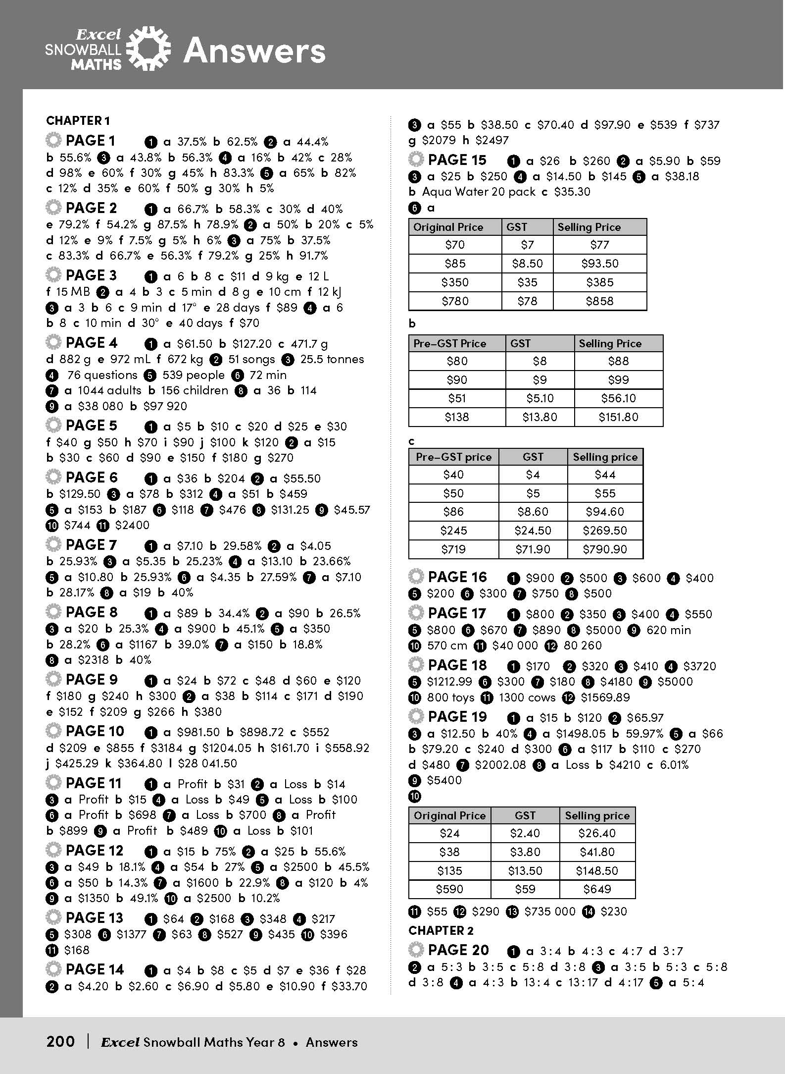 Excel Snowball Maths Year 8 – inside page 13